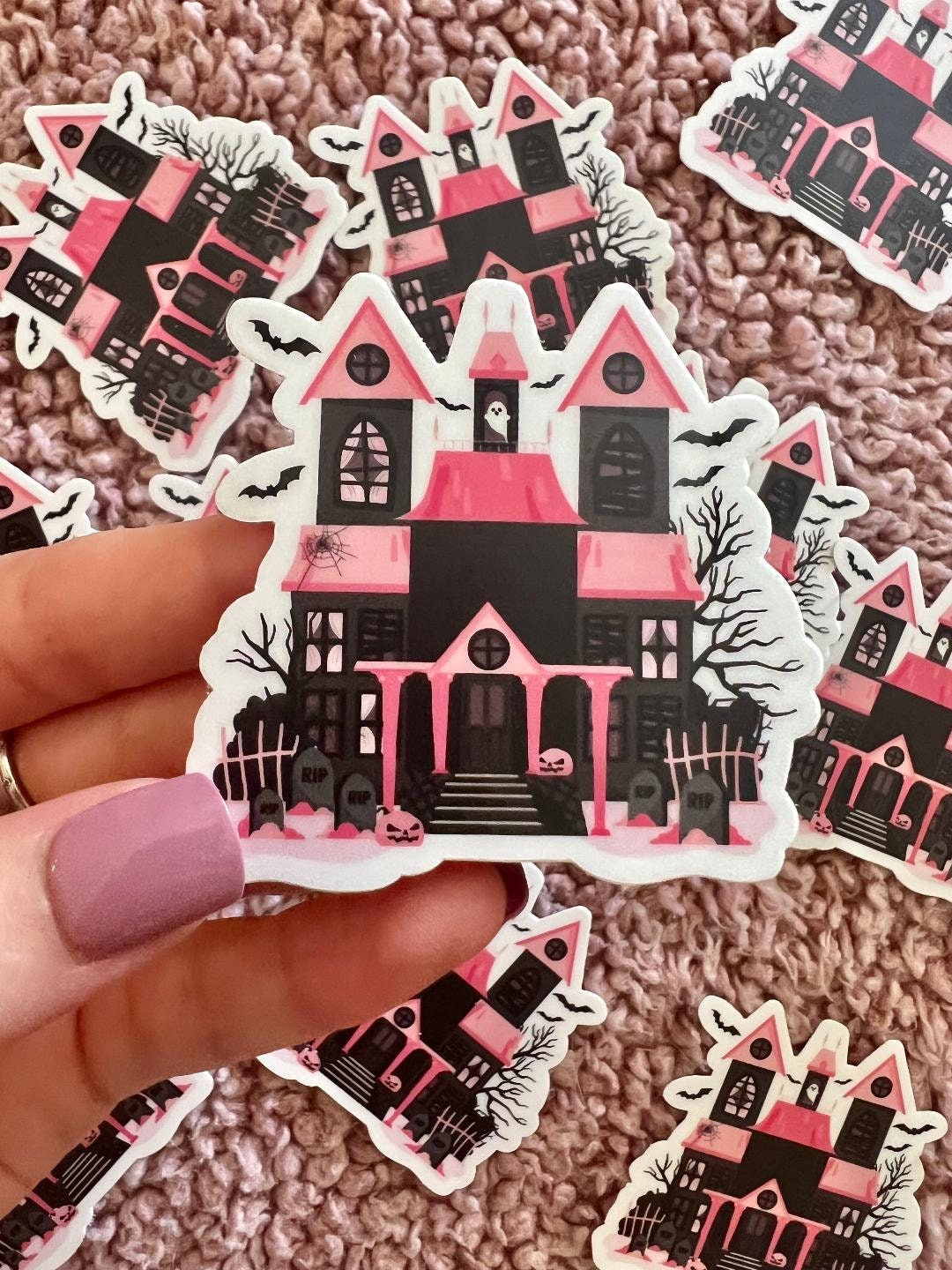 Haunted House Sticker - Etsy