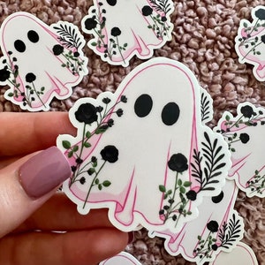 Spooky Pink Ghost Sticker