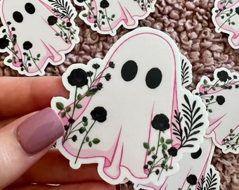 Spooky Pink Ghost Sticker