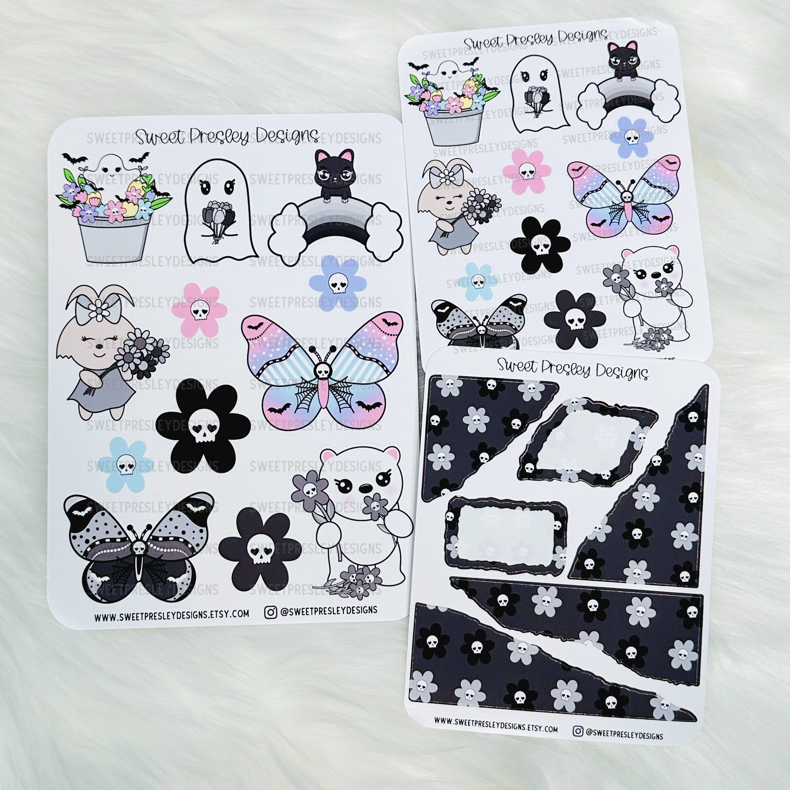 Spooky Spring Deco Stickers  |  Bujo Stickers  |  Spooky Stickers  |  Pastel Goth Stickers  |  Planner Stickers
