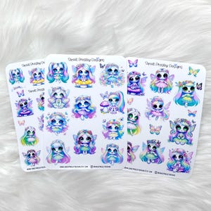 Voodoo Spring Fairy Deco Stickers  |  Spooky Spring  | Potions & Petals  |  Bloom and Doom  |  Journaling Stickers  |  Pastel Goth Spring