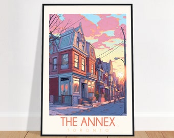 The Annex Travel Poster Toronto Ontario Vintage Canada Wall Art Home Decor Art Print Bedroom Gift Framed