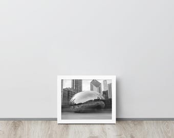 Chicago Bean in Black and White "It's Bean a Blur" Framed Photo
