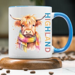Highland Cow Mug, Highland Farm Mug, Scottish Cow, Western Mug, Cute Cow Coffee Cup, Cowgirl Gift, Scotland Gift, Scottish Cow, Cow Gifts
