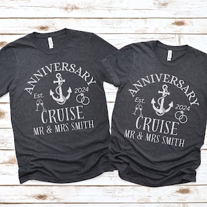 Custom Anniversary Cruise Shirt, Personalized Couples Matching Vacation Shirt, Gift for Parents, Gift for Anniversary, Husband and Wife Tee