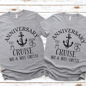Custom Anniversary Cruise Shirt, Personalized Couples Matching Vacation Shirt, Gift for Parents, Gift for Anniversary, Husband and Wife Tee