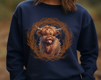 Highland Cow Sweatshirt, Cute Cow Sweatshirt, Gift for Cow Lover, Love Cows, Fluffy Cow, Baby Cow Shirt, Western Shirt, Funny Cow Sweatshirt