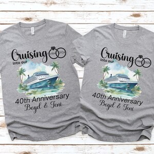 Personalized Anniversary Cruise Shirt, Couples Matching Cruise Tshirt, Custom Cruising Shirt, Parents Anniversary Gift, Husband and Wife Tee