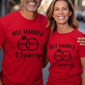 Anniversary Shirt for Couples, Custom Matching Shirt, Funny Just Married Shirt, Husband and Wife Milestone Anniversary, Happily Married Tee