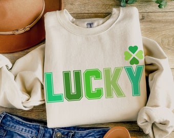 St Patricks Day Sweatshirt, Cute Lucky Sweatshirt, Funny St Patrick's Day Sweatshirt, Happy Shamrock Shirt, Women's St Patricks Day Sweater