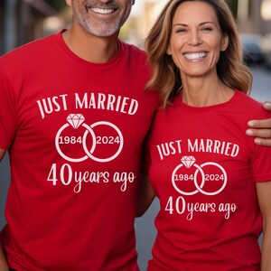 Personalized Anniversary Shirt, Custom Wedding Anniversary Shirts, Matching Shirts for Husband and Wife, Cute Anniversary Gift for Parents