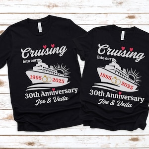 Custom Anniversary Cruise Shirt, Personalized Matching Shirts for Couples, Anniversary Vacation Gift, Husband and Wife Cruise Tees