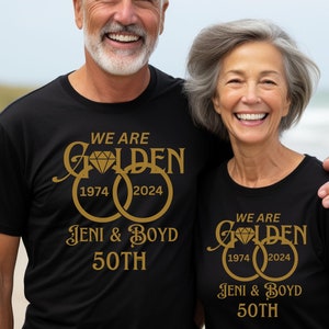 Personalized 50th Anniversary Shirt, Custom Golden Wedding Anniversary Shirt, Husband and Wife Matching Shirt, Anniversary Gift for Couple