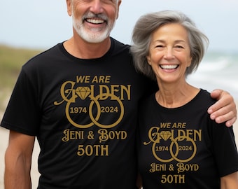 Personalized 50th Anniversary Shirt, Custom Golden Wedding Anniversary Shirt, Husband and Wife Matching Shirt, Anniversary Gift for Couple