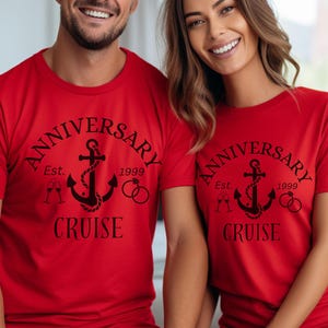 Custom Anniversary Cruise Shirt, Personalized Couples Matching Vacation Shirt, Anniversary Trip, Gift for Anniversary, Husband and Wife Tee