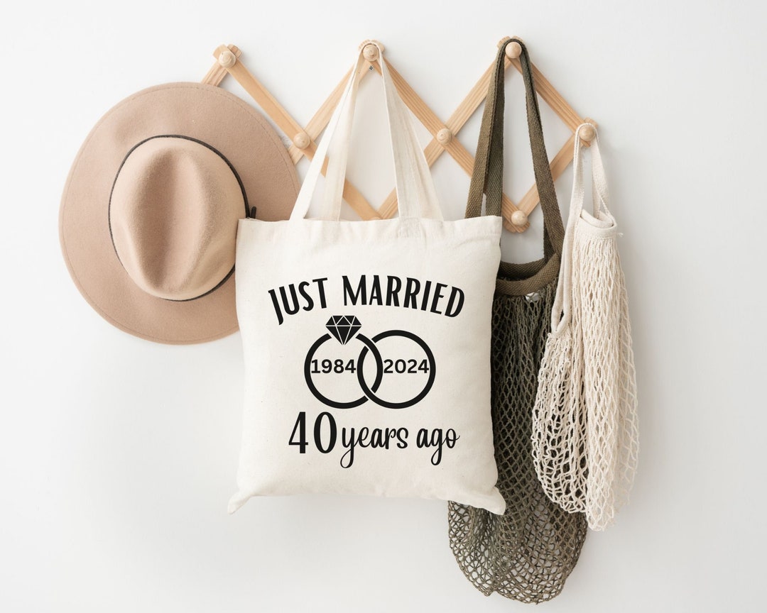 Personalized Anniversary Tote Bag, Custom Husband and Wife Canvas Tote