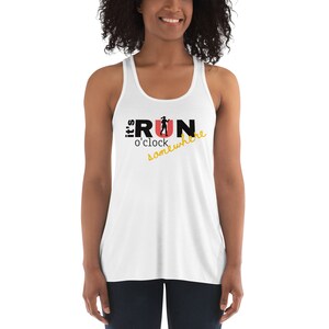 Women&#39;s &quot;Run o&#39;clock&quot; Flowy Racerback Tank; Running Tshirt; Women&#39;s Running Shirt; Gift for Runners; Running Shirt; Running Tanktop