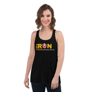 Women&#39;s &quot;Run o&#39;clock&quot; Flowy Racerback Tank; Running Tshirt; Women&#39;s Running Shirt; Gift for Runners; Running Shirt; Running Tanktop