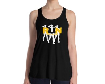 Damlinne med "Run like a Girl"-motiv och brottarrygg; Löpar-T-shirt; Damlöpartröja; Present till löpare; Löpartröja; Löparlinne