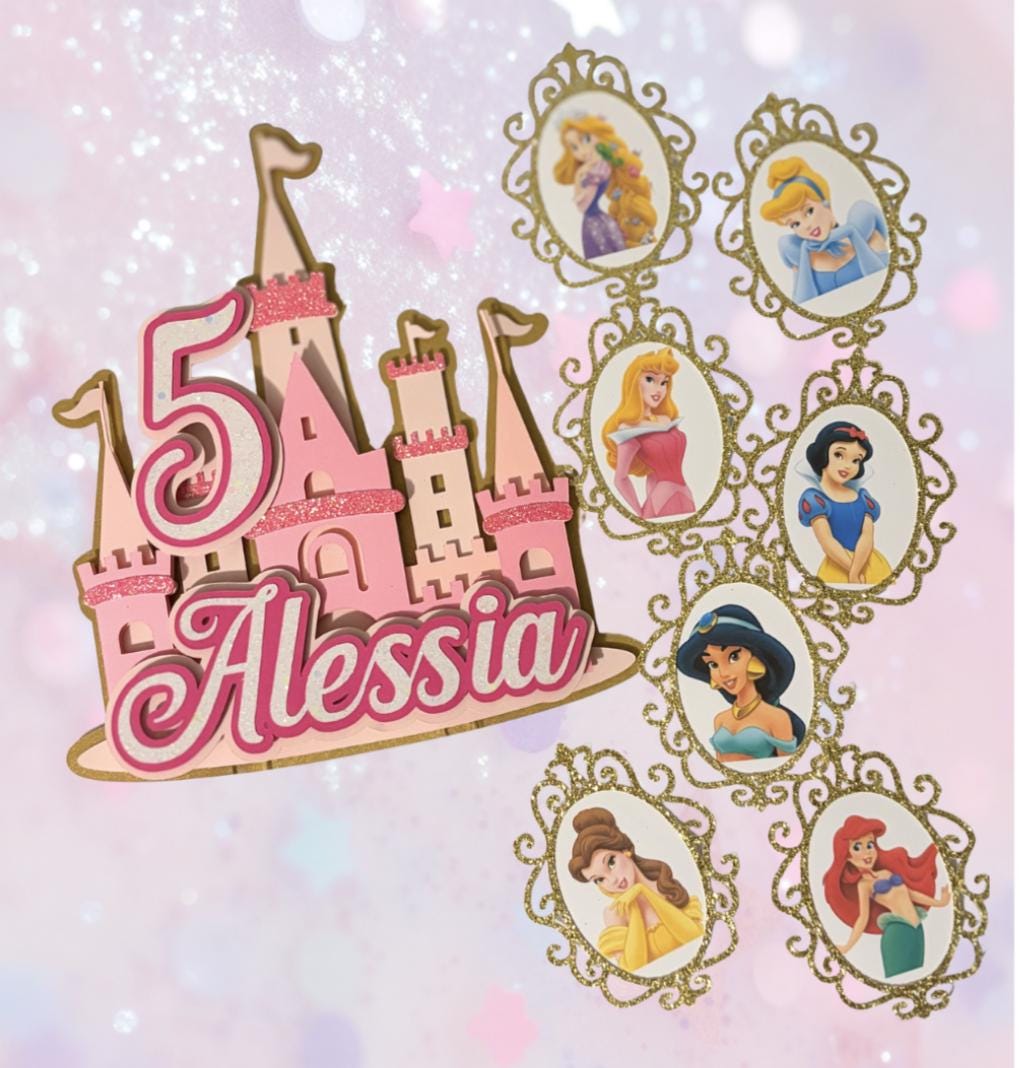 Glitter Castle Cake Topper | Princess Birthday | Custom Fairy Tale ...