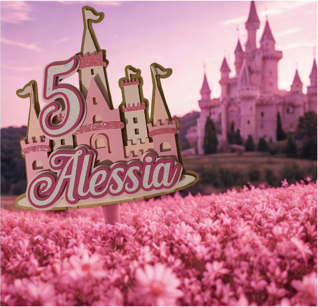 Glitter Castle Cake Topper | Princess Birthday | Custom Fairy Tale ...