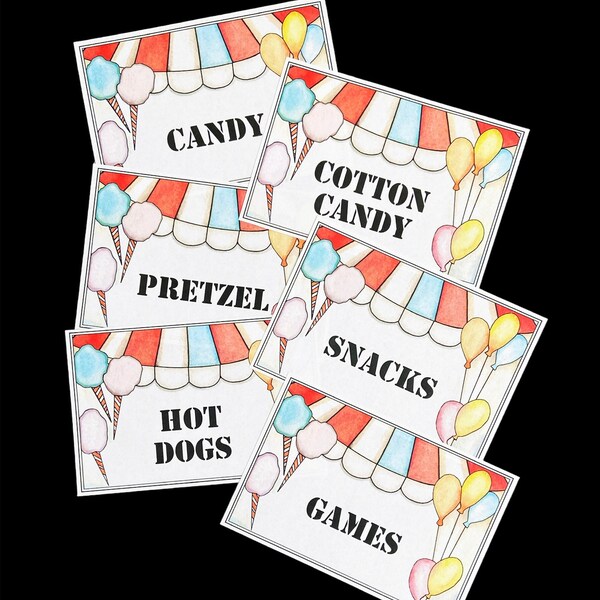 Editable Carnival Party Cards