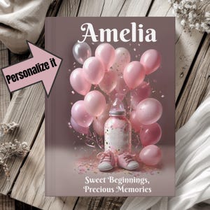 Journal personnalisé pour bébé fille : livre souvenir rose