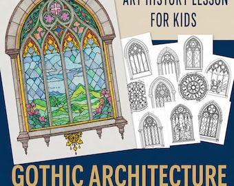 Gothic Architecture Art Lesson for Kids: Stained Glass Project (Printable Homeschool Activity)