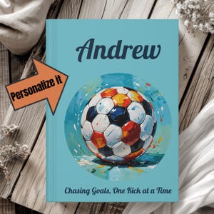 Personalized Soccer Journal Custom Soccer Fan Notebook with Name, Perfect Gift for Sports Lovers and Players