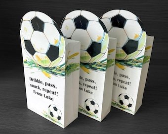 Editable Soccer Party Favor Bags: Printable Goodie Bag Labels (DIY Template - Digital Download