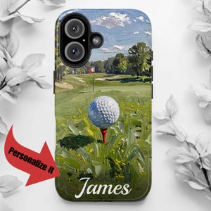 Personalized Golf Phone Case Custom Golf Phone Cover Gift for Golfers Coaches Fans Men Women Golf Artwork Durable Case for iPhone Galaxy