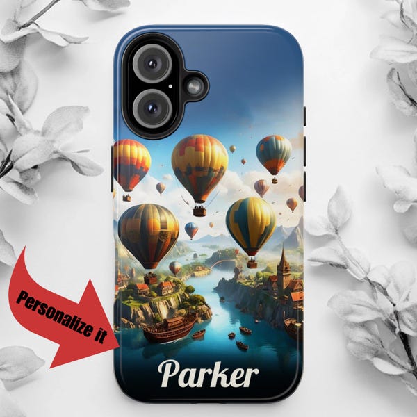 Capa de celular personalizada com balão de ar quente: presente de aventura e viagem