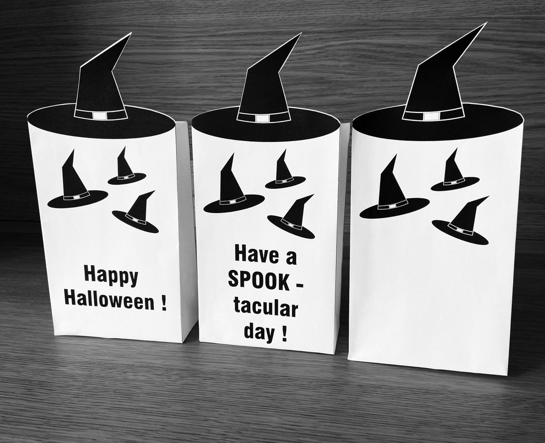 Editable Halloween Goodie Bag With Witch's Hat Etsy