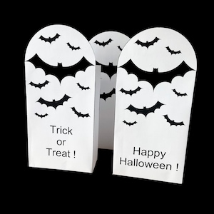 Editable Halloween Treat Bag with Bats – Printable Goodie Box Template for Kids, Party Favors, Trick or Treat, or Classroom Gifts