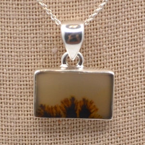 Scenic Dendritic Agate Pendant with Sterling Chain - 18&quot;
