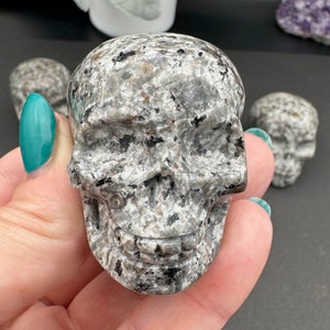 Crystal Yooperlite Skull - You pick!  Halloween Decor, Fall Decor, Stone Carving, Spooky, UV Reactive