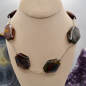 Chunky Ocean Jasper Station Necklace - 24&quot; Endless Design!