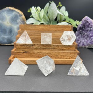 High Quality Brazilian Clear Quartz Sacred Geometry Shapes - You Choose - Cube, Docahedron, Octohedron, Triangle - Platonic Solid Shapes