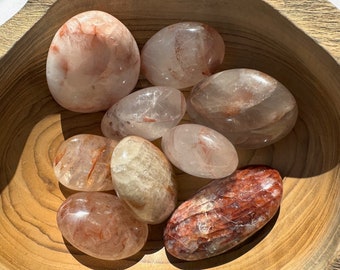 Fire Quartz Hematoid Quartz Palm Stones - You choose!