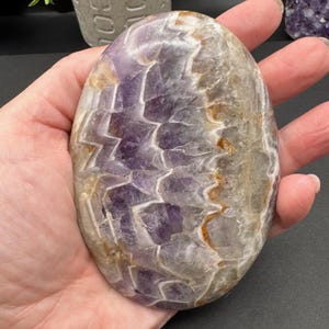 Polished Chevron Amethyst Extra Large Palm Stone