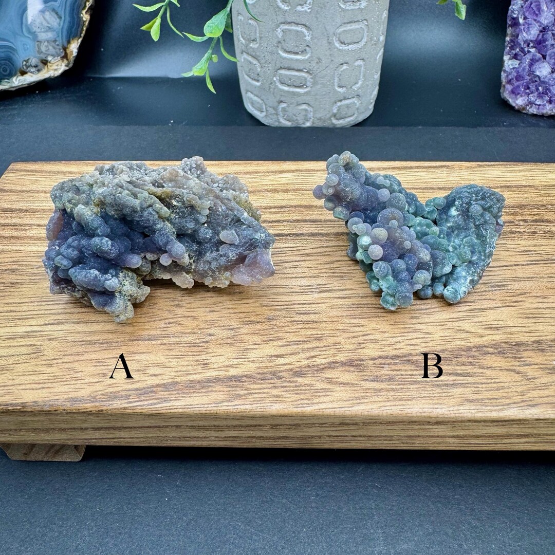 Gorgeous Green and Purple Bi-color Grape Agate Cluster Specimens ...