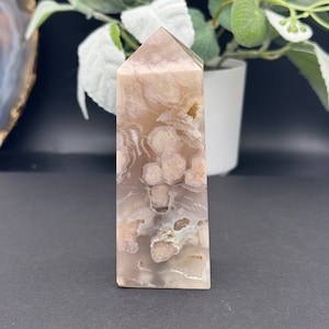 Flower Agate Tower - Druzy pockets!