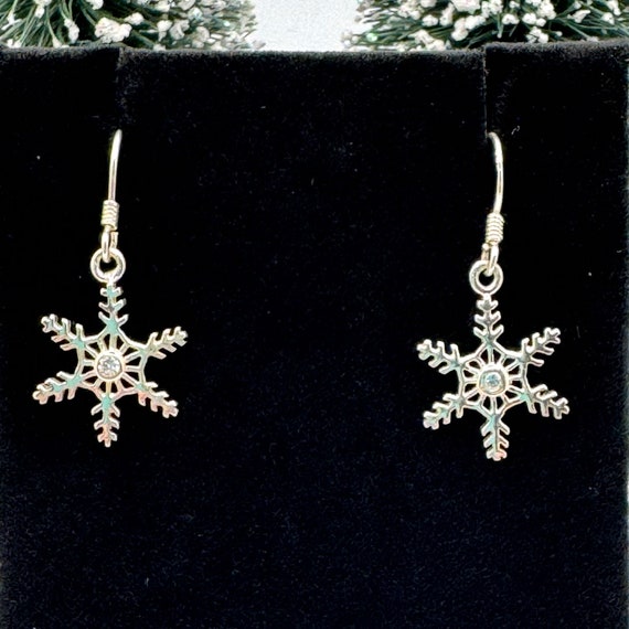 Vintage Sterling and CZ (Cubic Zirconia) Earrings - image 1