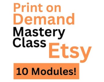 Prodotto digitale PLR, masterclass sulla stampa su richiesta, guida Etsy, guida POD, guida per il venditore Etsy
