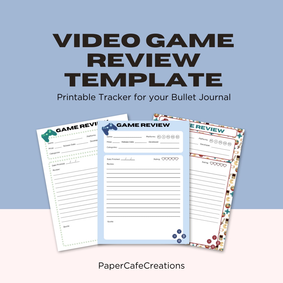 Video Game Review Template Printable Download PDF A4 & A5 Etsy Video Game Review Template Printable Download PDF A4 & A5 Etsy
