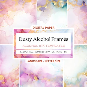 53 Sweet Alcohol Ink Digital Paper, Alcohol Ink Clipart, Watercolor Background, Colorful Illustration, Watercolor, Digital Download