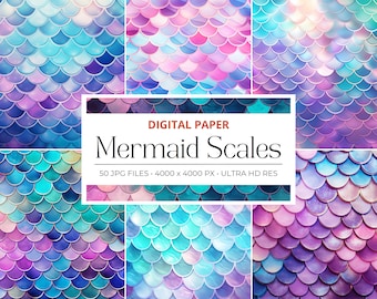 50 Shimmering Mermaid Scales Abstract Backgrounds, Alcohol Ink Art, Invitation Paper, Lavender Colors, Digital paper, Commercial Use