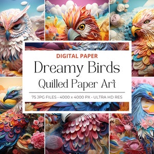 60 Vögel Tier Papier Feder digitales Papier, Papier Feder, Junk Journal Papier, bedruckbare Papier Feder digitales Papier, kommerzielle Nutzung