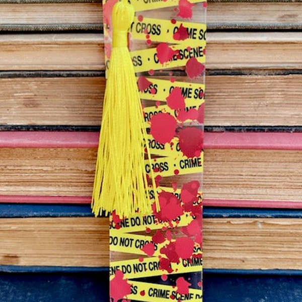 Crime Scene Bookmark // Murder Mystery // Crime Scene Tape// Blood Splatter// Perfect Gift for all True Crime Lovers