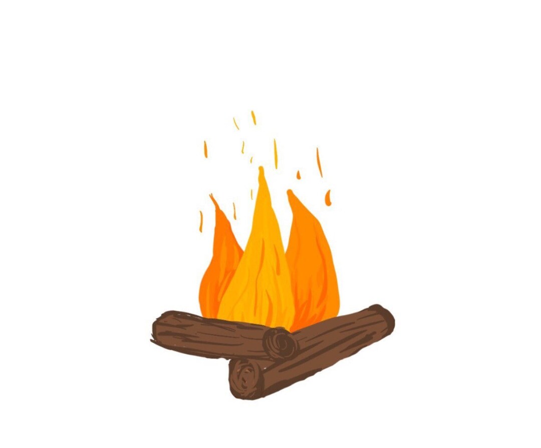 Campfire Sticker/camping/summer/night/vinyl Matte Stickers/scrapbook